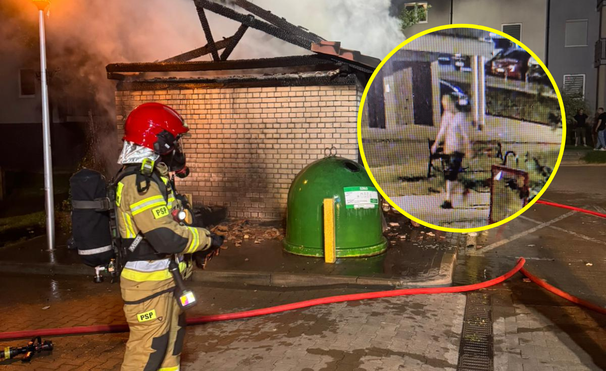 Gorzów: Kto podpalił wiatę i auto przy Madryckiej? Policja publikuje nagranie