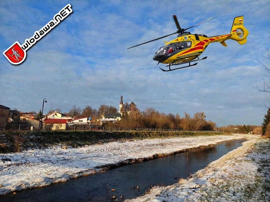 Włodawa na Sygnale: Śmigłowiec LPR zabrał z Podzamcza pijaną 13-latka która wpadła do Włodawki /wideo/