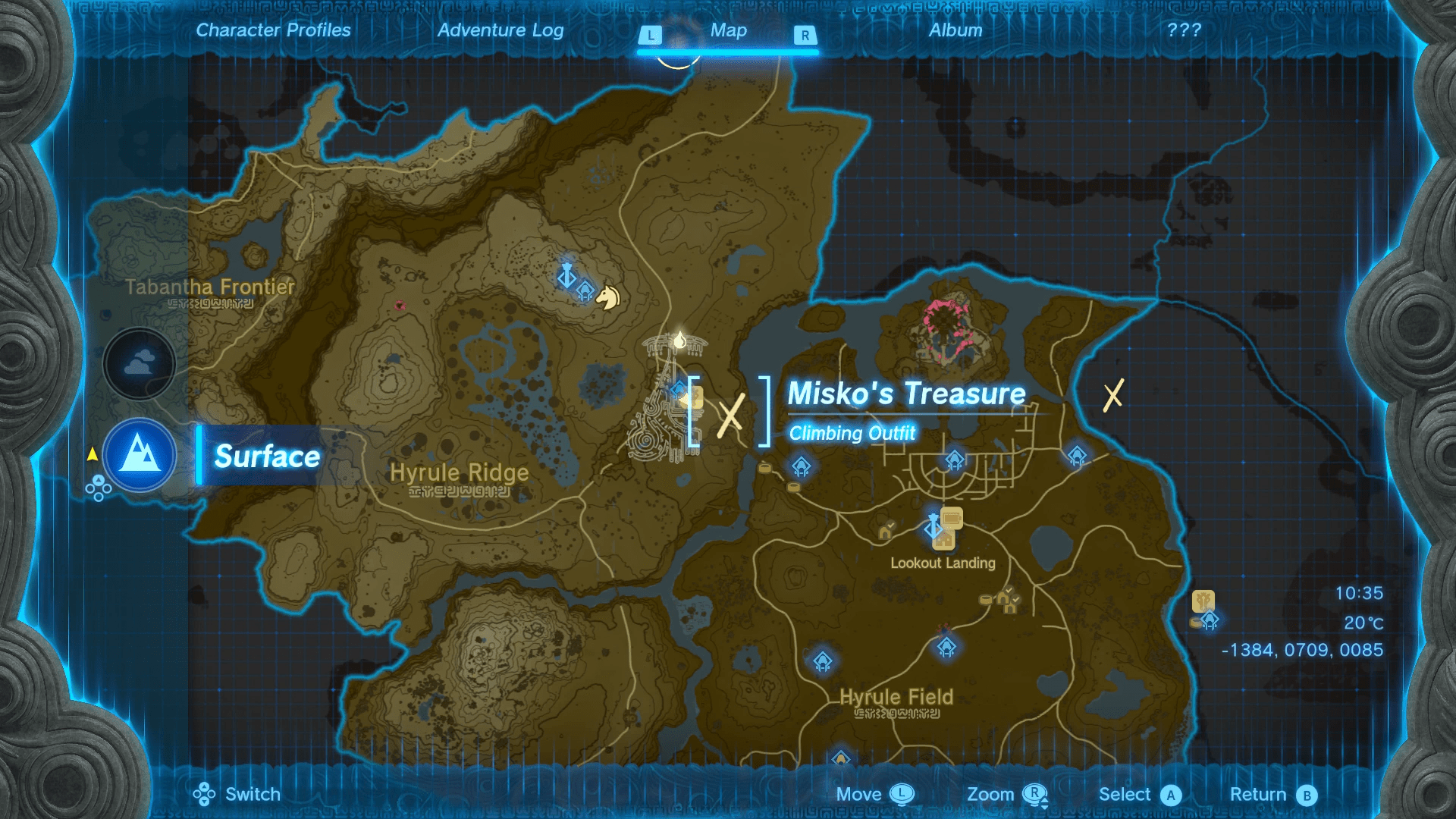 Zelda: Łzy Królestwa Miejsca Skarbów Misko